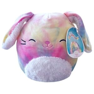 Original Squishmallows Candy the 9" Rainbow Tie-Dye Bunny Plush